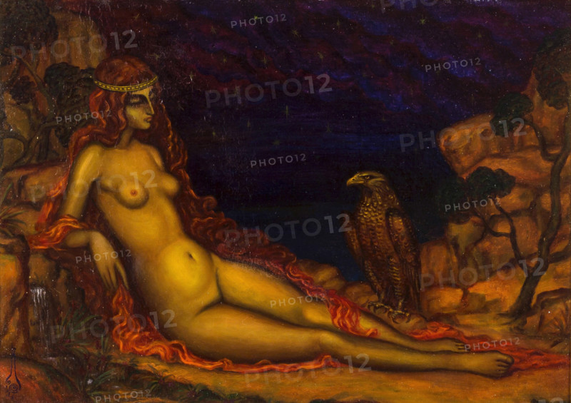 Hebe and the Eagle of Jupiter, 1926. Creator: Nikolay Kalmakov.