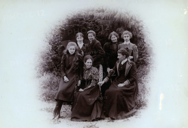 Group photo of people, 1900. Creator: Robert Augustus Henry L'Estrange.