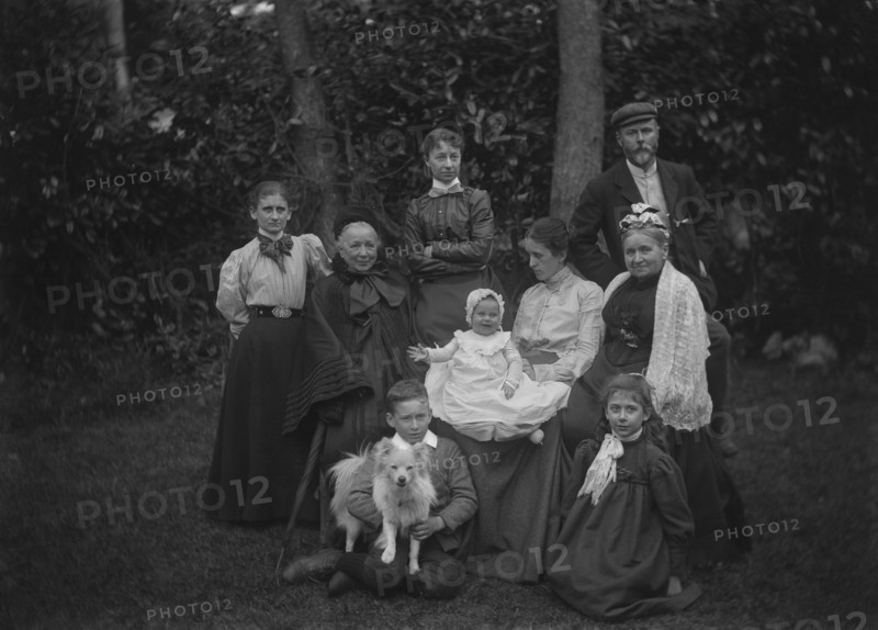 L'Estrange family at Bache Hall - Chester, England including Frances Mary L'Estrange and Aunt...1897 Creator: Robert Augustus Henry L'Estrange.