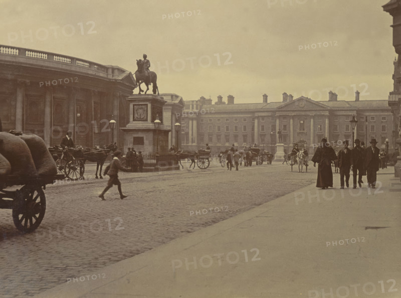 Dame Street scene,  College Green, Dublin, Ireland, c1895. Creator: Robert Augustus Henry L'Estrange.