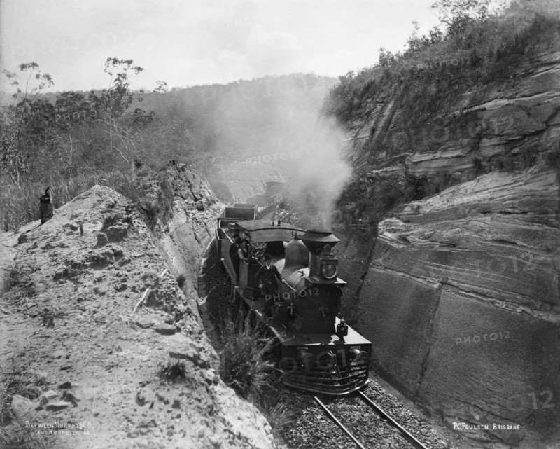 Toowoomba Range engine Murphy's Creek and Highfields, c1894. Creator: Poul C Poulsen.