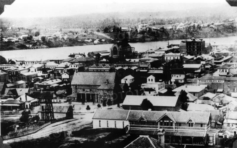 View of Brisbane city's central business district, c1883. Creator: Unknown.