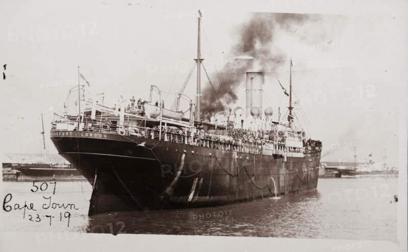 Bernard Laurence 'Barney' Nugent returned on this ship, SS Frankfurt, 1919. Creator: Murphy.
