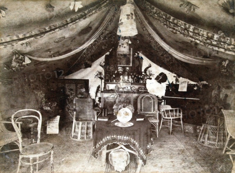Camp at Balmoral, tent interior, c1890. Creator: Unknown.