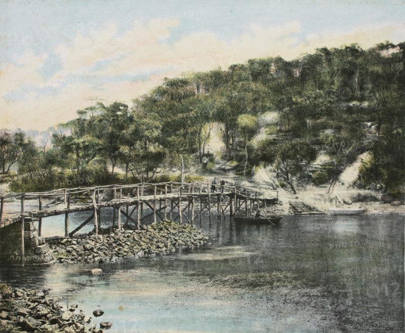 Footbridge at Mosman Bay, c1880. Creator: Unknown.