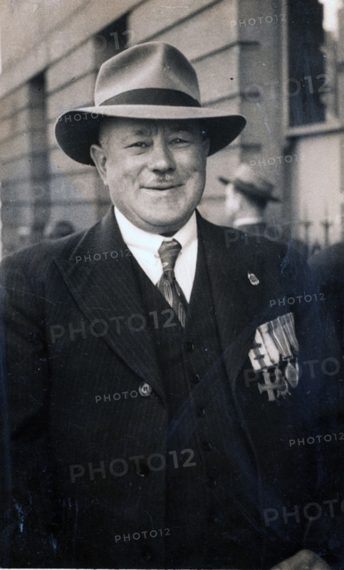 Captain Frank Page MC, Anzac Day march, year unknown. Creator: Unknown.