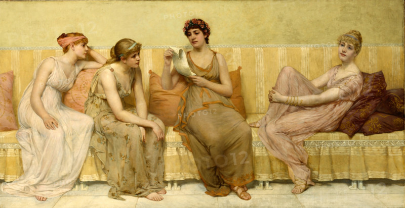 Reading the Story of Oenone, c1883. Creator: Francis Davis Millet.