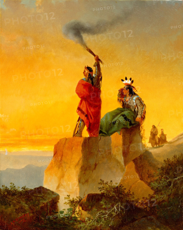Indian Telegraph, 1860. Creator: John Mix Stanley.