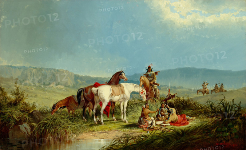 Indians Playing Cards, 1866. Creator: John Mix Stanley.