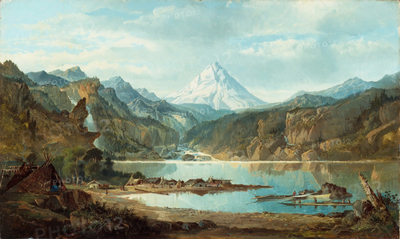 Mountain Landscape with Indians, between 1870 and 1875. Creator: John Mix Stanley.