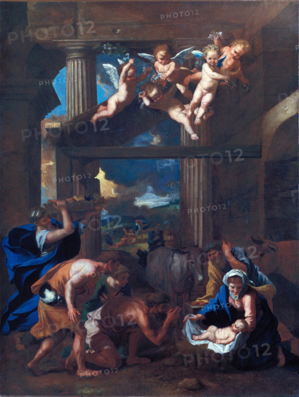 Adoration of the Shepherds, 17th century. Creator: School of Nicolas Poussin.
