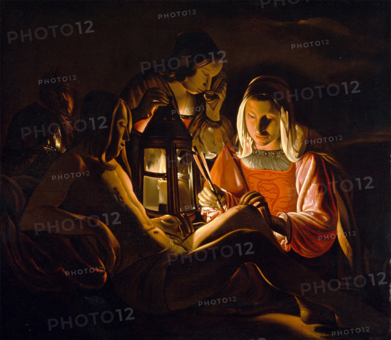 Saint Sebastian Nursed by Saint Irene, 17th century. Creator: Workshop of Georges de La Tour (1593-1652).