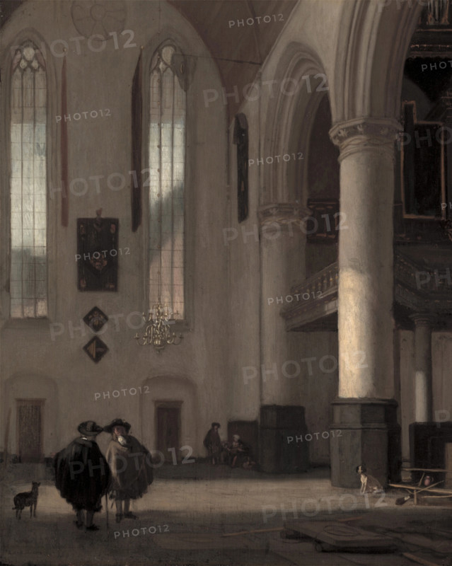 Interior of a Protestant Church, 1677. Creator: Emanuel de Witte.