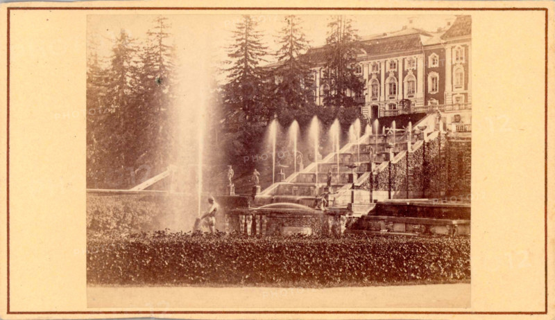 Petrodvorets, Grand Palace, mid-19th century. Creator: Alfred Lorens.