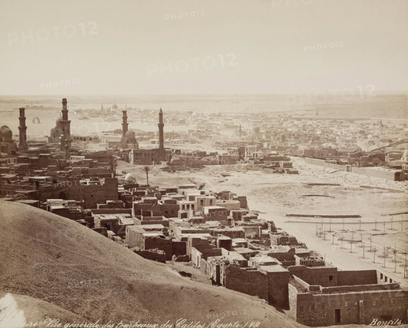 General View of the Tombs of the Mameluks as Seen from the Citadel, Cairo, 19th century. Creator: Maison Bonfils.