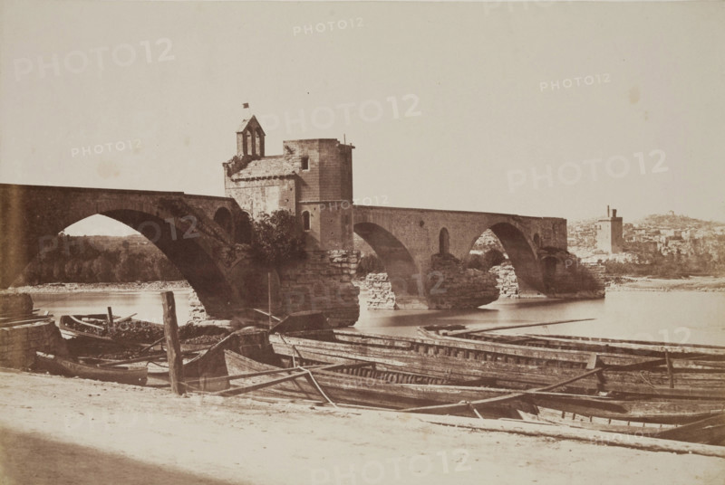Saint-Bénézet Bridge, Avignon, 1853. Creator: Edouard Baldus.