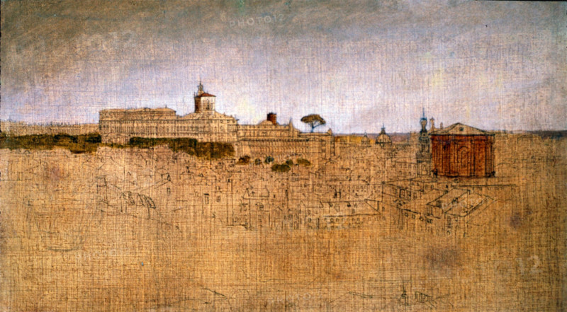 View of the Quirinal from the Pincian Gardens, 1841 or 1842. Creator: Thomas Cole.