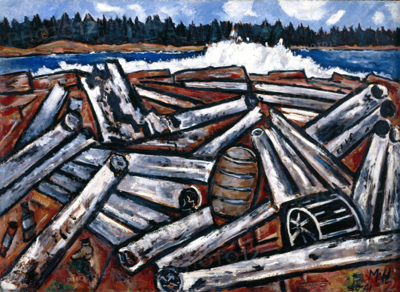 Log Jam, Penobscot Bay, 1940-1941. Creator: Marsden Hartley.