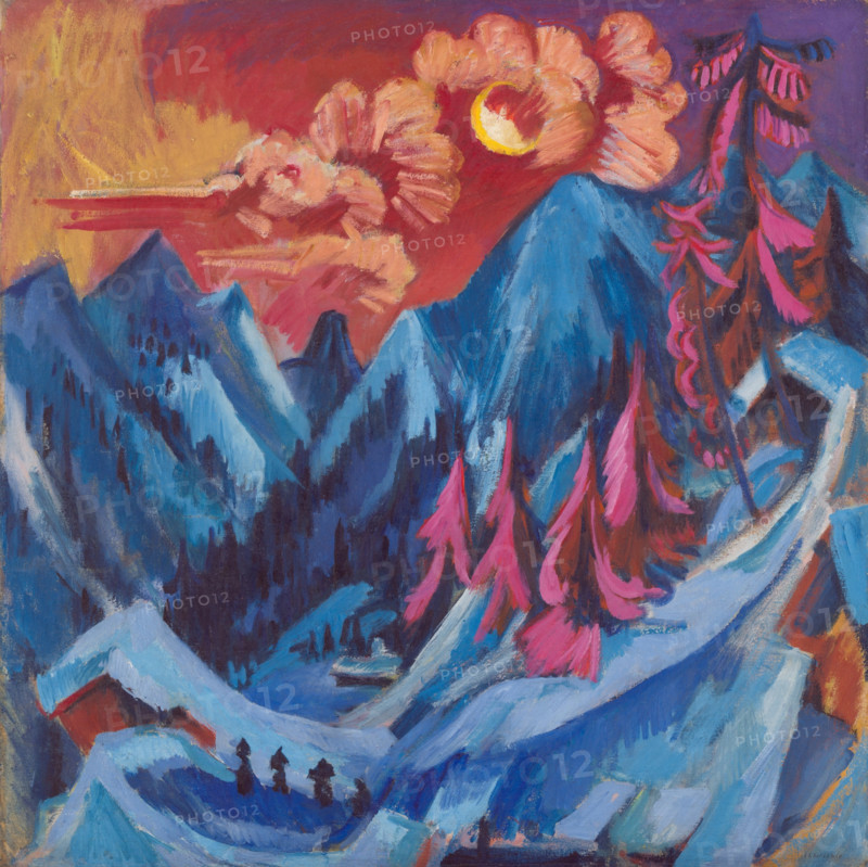 Winter Landscape in Moonlight, 1919. Creator: Ernst Kirchner.