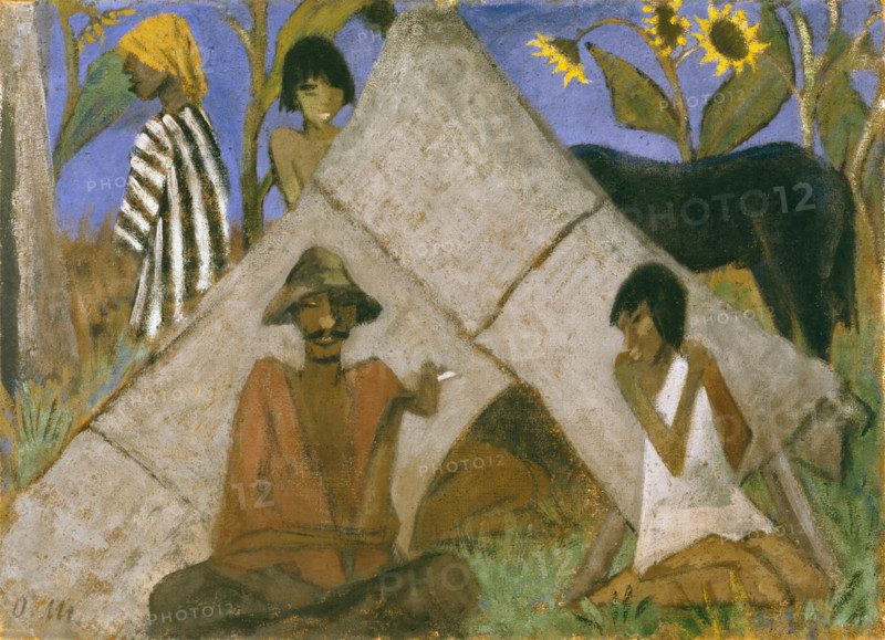 Gypsy Encampment, c1925. Creator: Otto Mueller.