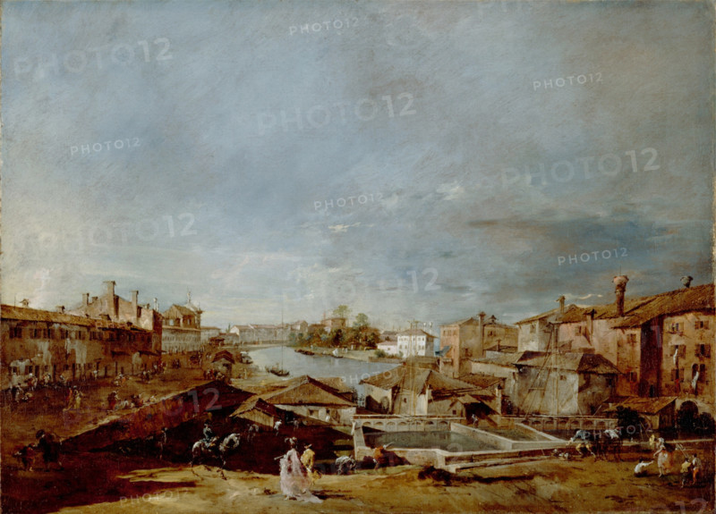 View of Dolo on the Brenta, between 1774 and 1776. Creator: Francesco Guardi.