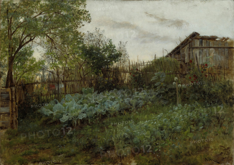 The Back Garden, between 1850 and 1860. Creator: Adolph Menzel.