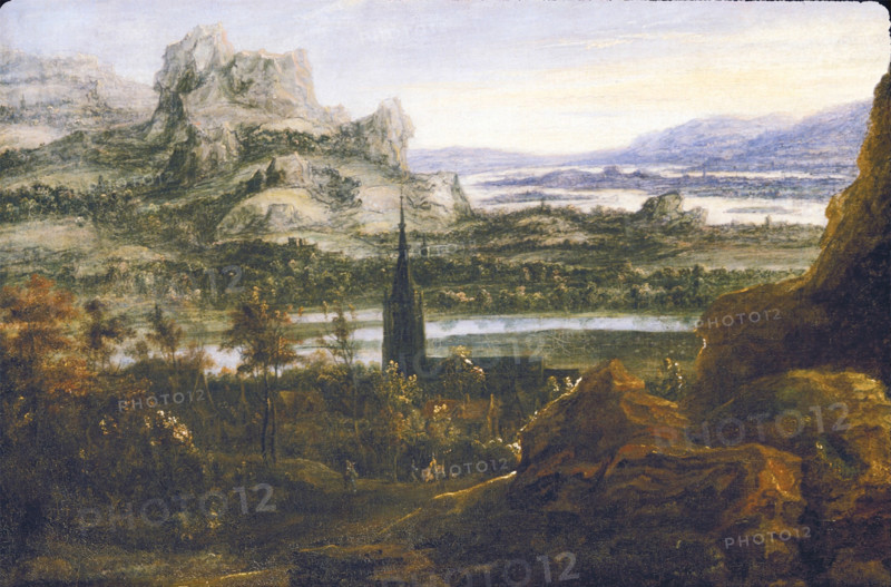 River Landscape, c1600-1640. Creator: School of Hercules Seghers.