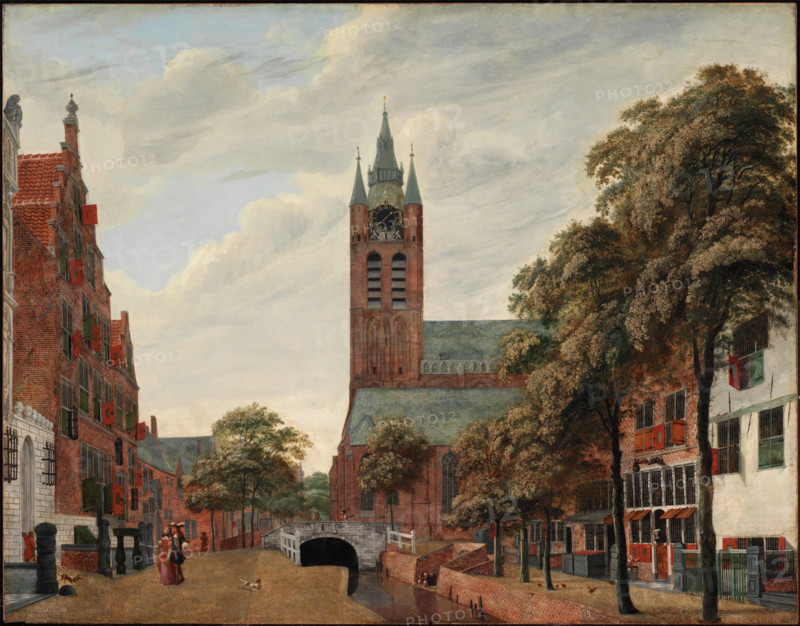 View of the Oude Delft Canal, Delft, c1660. Creator: Jan van der Heyden.