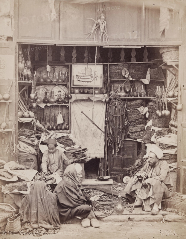 Tobacco and Pipe Shop, Cairo, 19th century. Creator: Pascal Sébah.