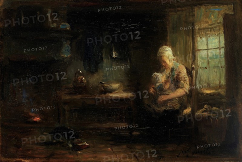 The Young Mother, 19th or 20th century. Creator: Jozef Israels.