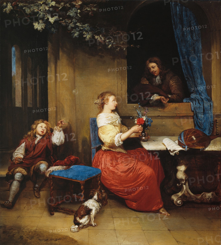 Courtship, c1665. Creator: Gaspar Netscher.