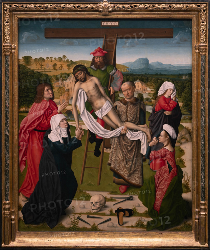 Descent from the Cross, c1500 or 1520. Creator: Master of the Embroidered Foliage.