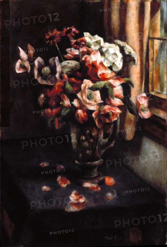 Flowers in a Glass Vase, 1927. Creator: Henry Lee McFee.