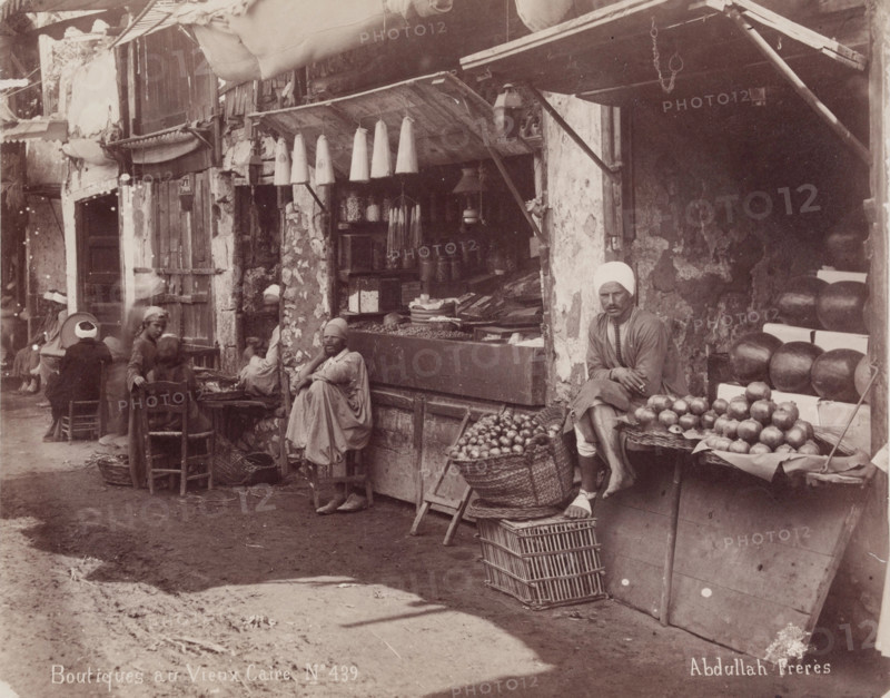 Boutiques au Vieux Caire, c1880. Creator: Abdullah Frères.