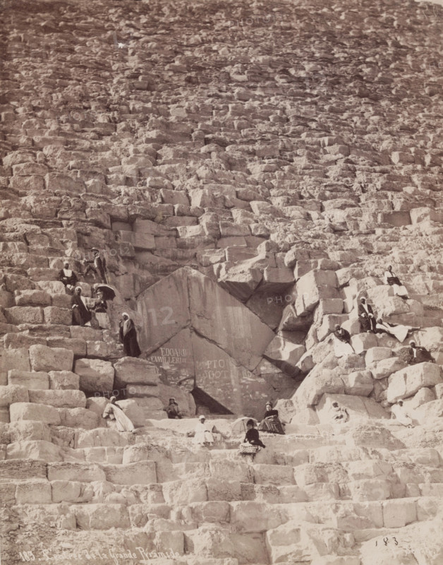 North Face of the Great Pyramid at Giza, 19th century. Creator: Pascal Sébah.