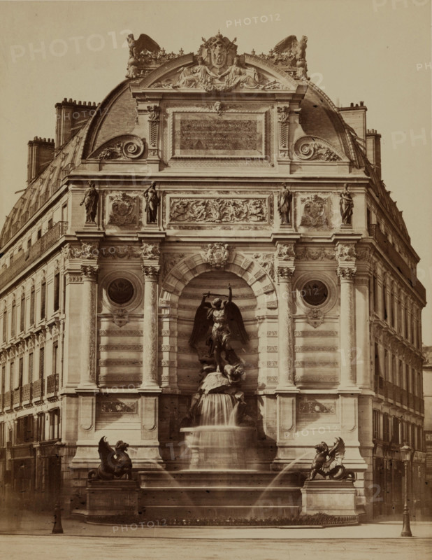 Fountain of St. Michael, Paris, between 1860 and 1870. Creator: Edouard Baldus.