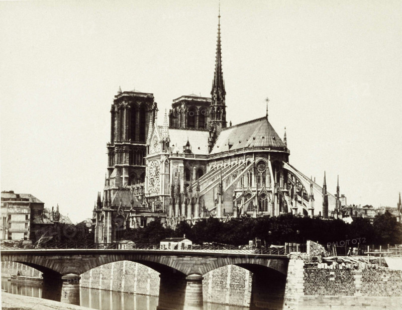 Notre Dame, Paris, between 1860 and 1870. Creator: Edouard Baldus.