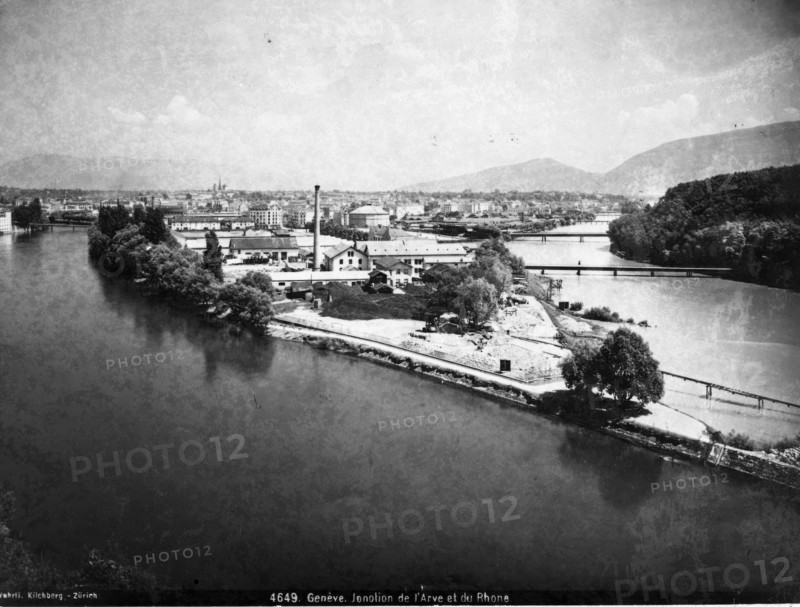 Geneva. Junction of the Rhone and Arve. Creator: Unknown.
