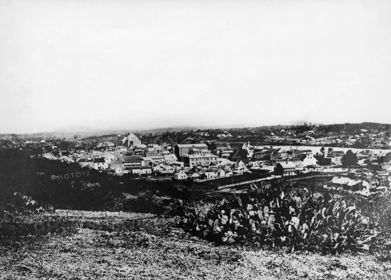 Aerial view of Brisbane, Queensland 1876. Creator: Unknown.