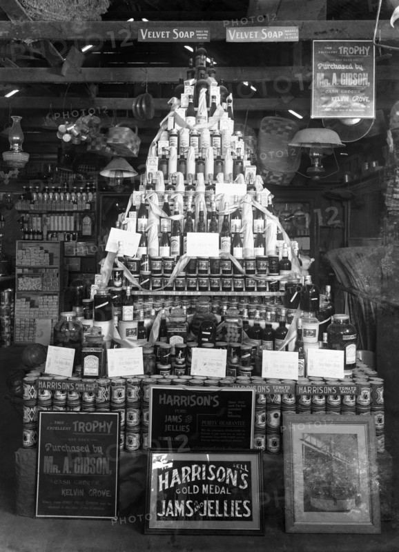 Harrison's jams and jellies display...National Agricultural & Industrial Association of...1903. Creator: Robert Augustus Henry L'Estrange.