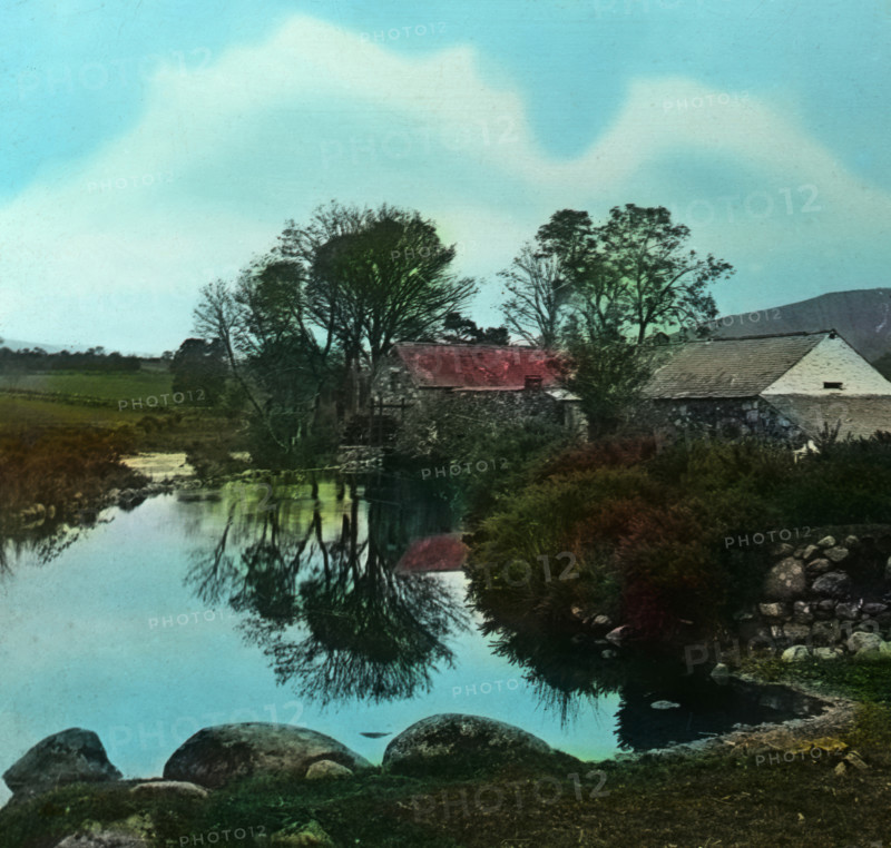 Water mill and buildings unknown location possibly a flour mill, Dorset, England, 1900. Creator: Robert Augustus Henry L'Estrange.