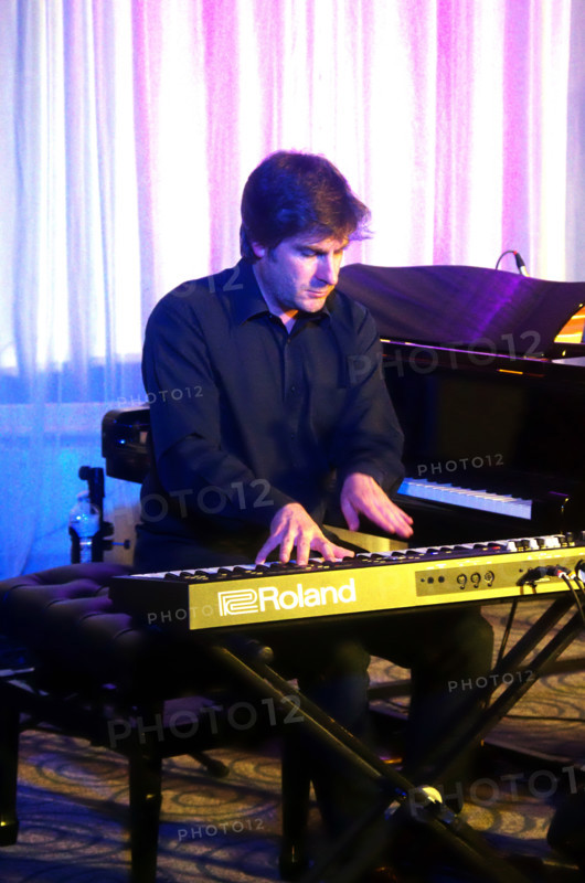 Euan Stevenson, Georgia Cecile Quartet, Watermill Jazz Club, Dorking, Surrey, 7 October 2025. Creator: Brian O'Connor.
