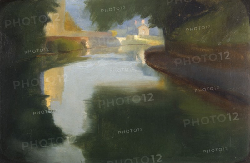 Sundown: the Glamorgan canal, 1913. Creator: Edgar Herbert Thomas.
