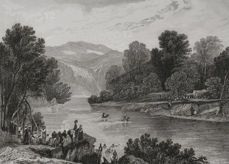 Banks of the Jordan River, 1840. Creator: Aubert.