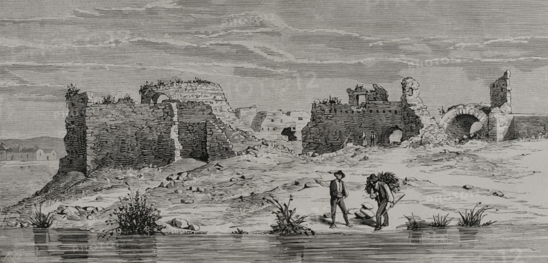 Remains of the Castle of Calatrava la Vieja, Spain, 1878. Creator: Bernardo Rico.
