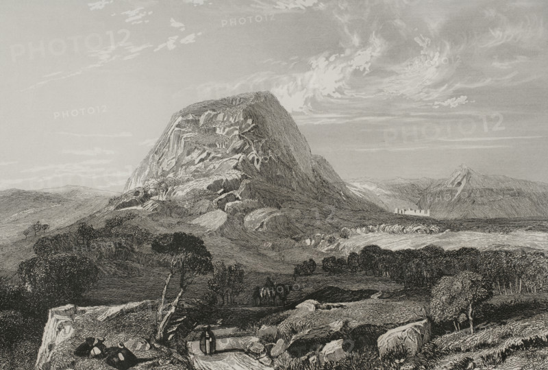 Mount Tabor, Lower Galilee, 1840. Creator: Émile Rouargue.