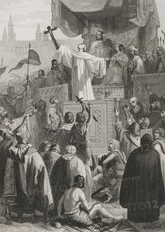 Crusade against the Moors, Spanish, Middle Ages, 1853. Creator: Antonio Roca Sallent.