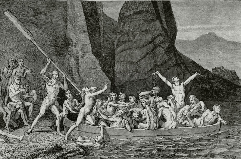 The Divine Comedy (1307-1321): Inferno (Hell), 1888.  Creators: Jean Edouard Dargent, E Thomas.
