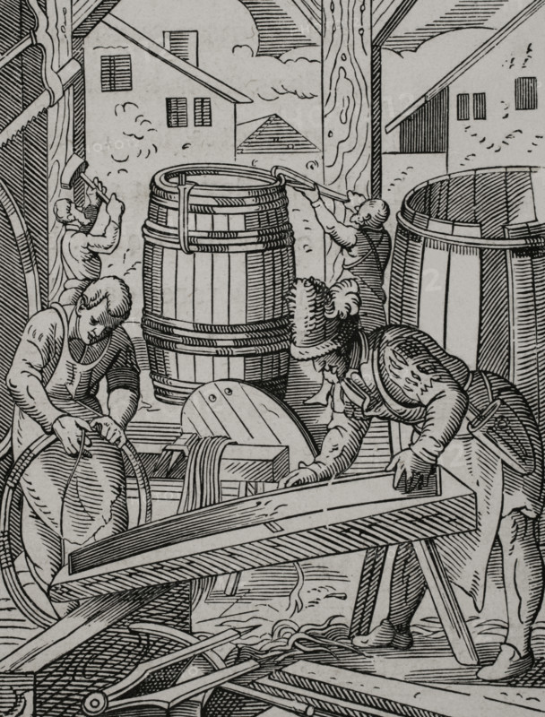 Cooper's workshop, 16th century (1877). Creator: Jost Ammon.