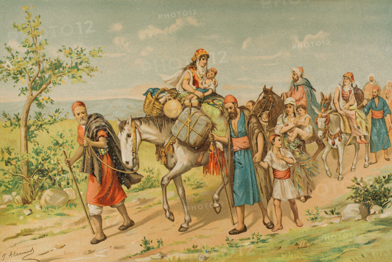 Expulsion of the Moriscos from Spain by order of King Philip III in 1609 (1890). Creator: Juan Alaminos.